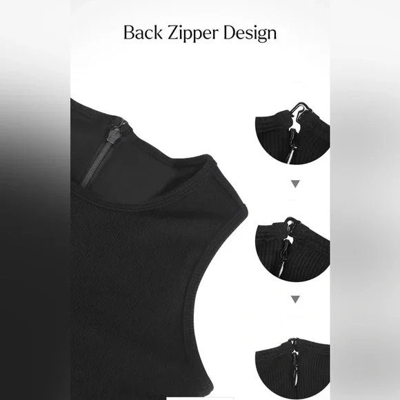 Elegant Black Sleeveless Dress popilush brand with shapewear Size Small, NWT - Picture 5 of 5